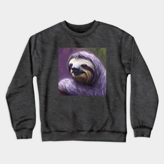 Emo Sloth Dyed Her Hair Purple Crewneck Sweatshirt by Star Scrunch